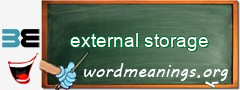 WordMeaning blackboard for external storage